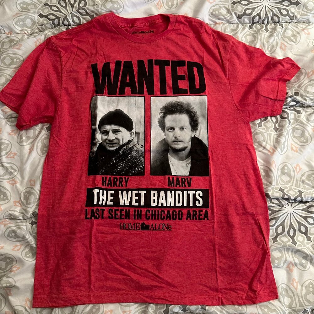 HOME ALONE Movie T-Shirt The Wet Bandits Harry Marv Unisex Size Large Christmas
